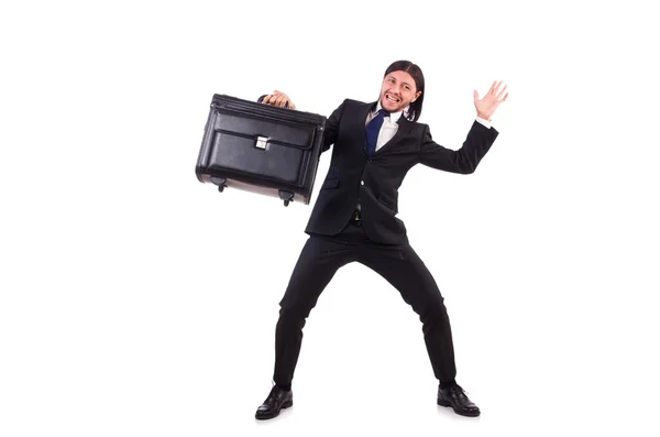 Бизнесмен в командировке с багажом — стоковое фото