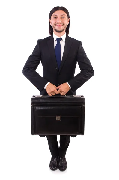 Empresário em viagem de negócios com bagagem — Fotografia de Stock