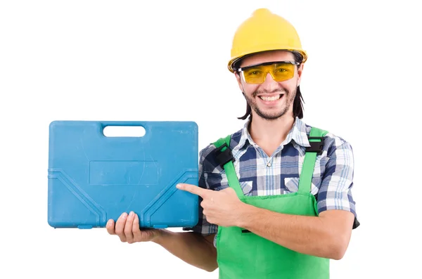 Trabajador industrial aislado en el fondo blanco —  Fotos de Stock