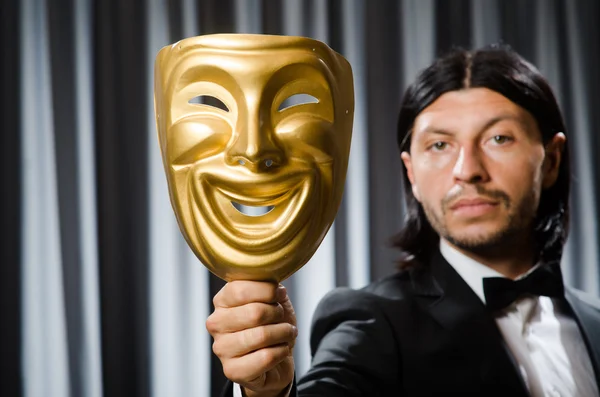 Funny concept with theatrical mask — Stock Photo, Image