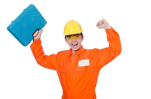 Trabajador industrial aislado en el fondo blanco —  Fotos de Stock