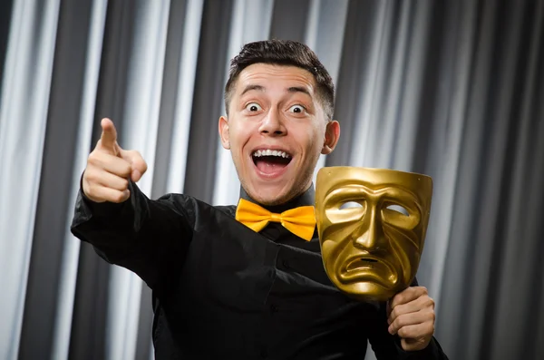 Funny concept with theatrical mask — Stock Photo, Image