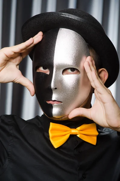 Funny concept with theatrical mask — Stock Photo, Image