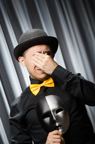 Funny concept with theatrical mask — Stock Photo, Image