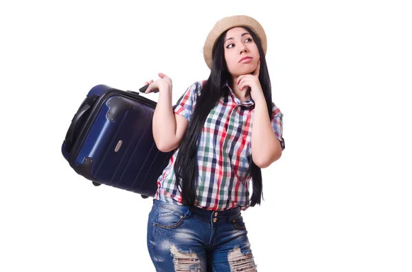 Conceito de férias de viagem com bagagem em branco Imagem De Stock