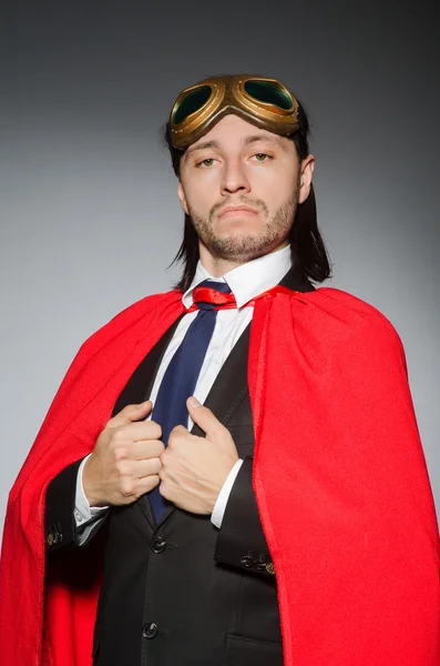 Concetto Superman con uomo in copertina rossa — Foto Stock