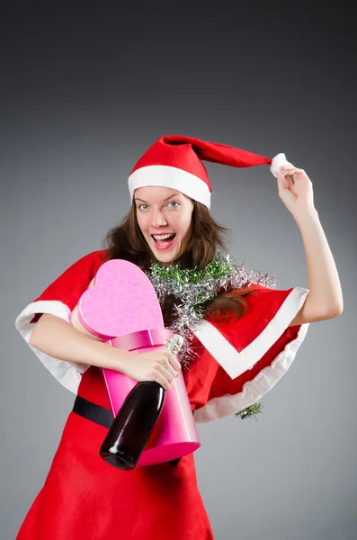 Neve santa menina no conceito de Natal — Fotografia de Stock