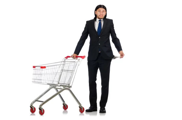 El hombre que se queda sin dinero en el supermercado — Foto de Stock