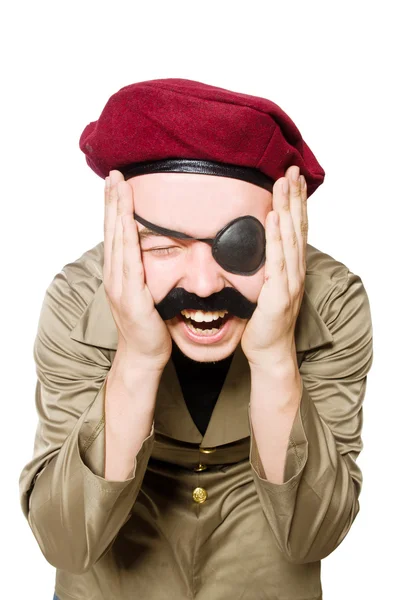 Funny soldier in military concept — Stock Photo, Image