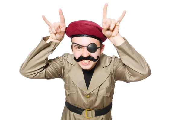 Funny soldier in military concept — Stock Photo, Image