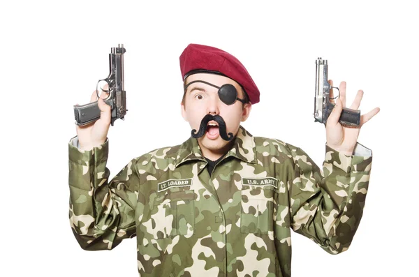 Rolig soldat i militärt koncept — Stockfoto