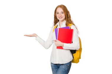 Beyaz tenli genç öğrenci.