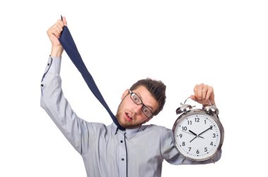 Saati olan adam teslim tarihine yetişmeye çalışıyor.