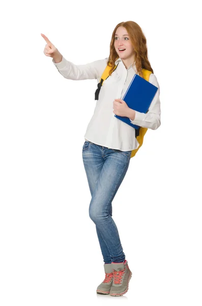 Joven estudiante aislado en blanco — Foto de Stock