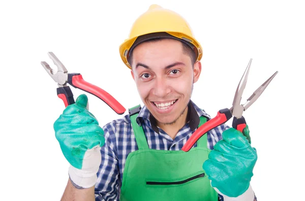 Trabajador industrial aislado en el fondo blanco —  Fotos de Stock