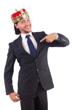 Kral işadamı beyazla izole edilmiş