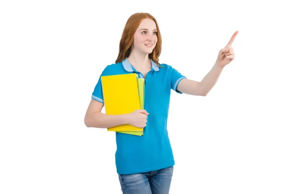 Joven estudiante aislado en blanco — Foto de Stock