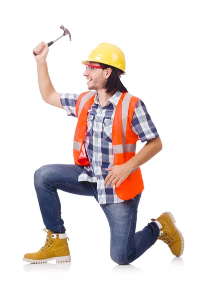 Trabajador industrial aislado en el fondo blanco —  Fotos de Stock