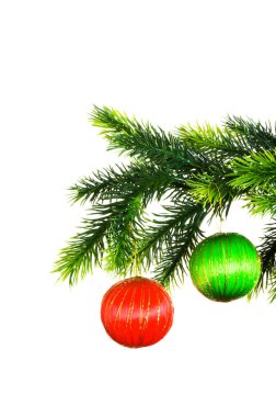 Noel süslemeleri beyazların üzerinde izole.