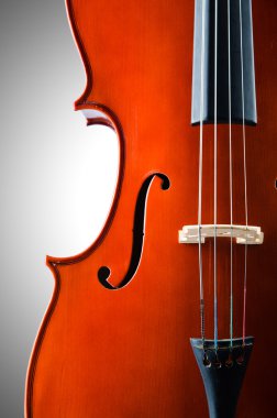 Violin on grey background clipart