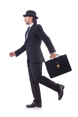 Genç işadamı beyaz arka planda izole edilmiş