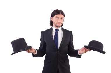 Genç işadamı beyaz arka planda izole edilmiş