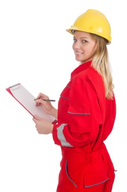 Endüstriyel konsept kadın beyaz