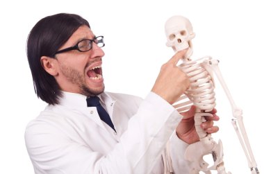 İskeleti beyaz olan komik öğretmen.