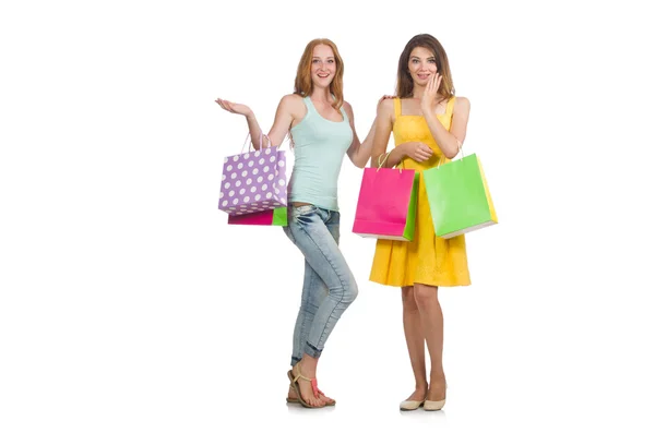 Amigos con bolsas de compras — Foto de Stock