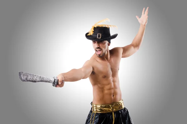 Man in pirate costume in halloween concept — Stock Photo, Image