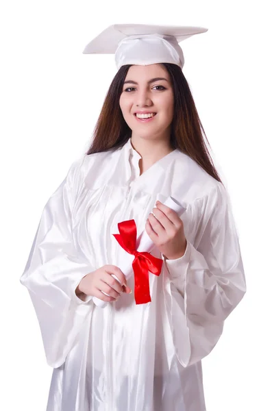 Graduate girl with diploma — Stock Photo, Image