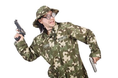 Askeri konseptte komik asker