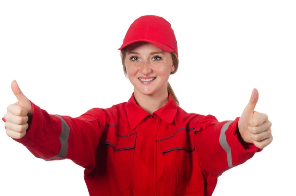 Woman in industrial concept — Stock Photo, Image