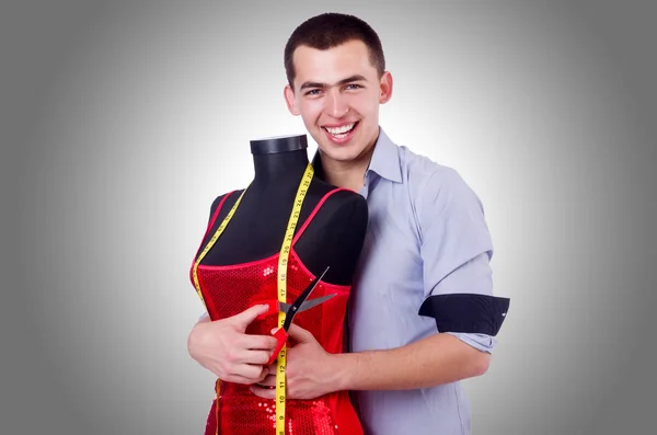 Tailor man with mannequin — Stock Photo, Image