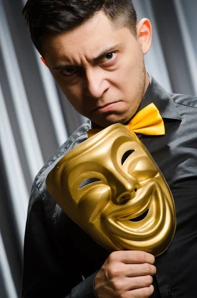 Grappig concept met theatraal masker — Stockfoto