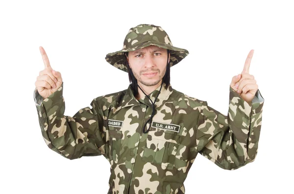Soldado divertido en concepto militar —  Fotos de Stock