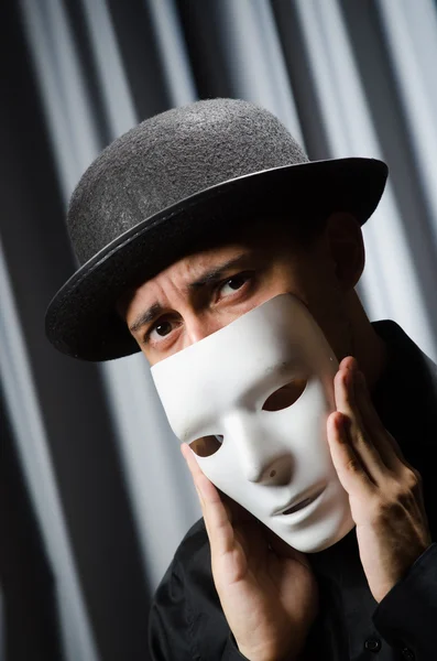 Funny concept with theatrical mask — Stock Photo, Image