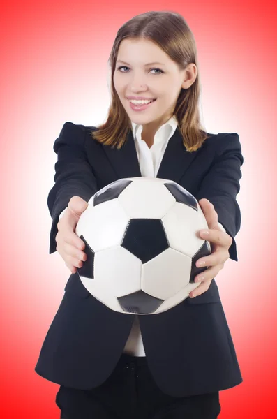 Businesswoman with ball — Stock Photo, Image