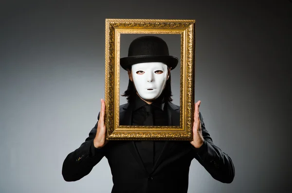 Funny concept with theatrical mask — Stock Photo, Image