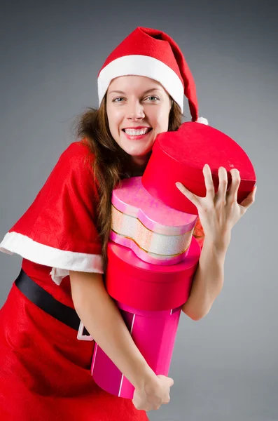 Nieve santa chica en el concepto de Navidad —  Fotos de Stock