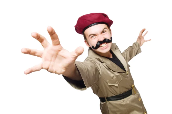 Funny soldier in military concept — Stock Photo, Image