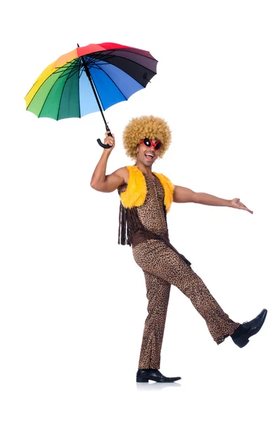 Człowiek z parasolem — Zdjęcie stockowe