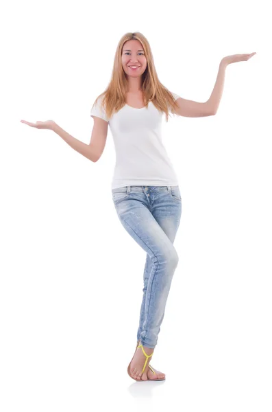 Mujer aislada sobre el fondo blanco —  Fotos de Stock