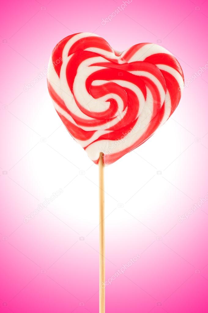 Colorful lollipop isolated on the white