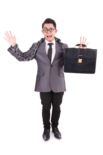 Hombre con cadena aislada en blanco —  Fotos de Stock