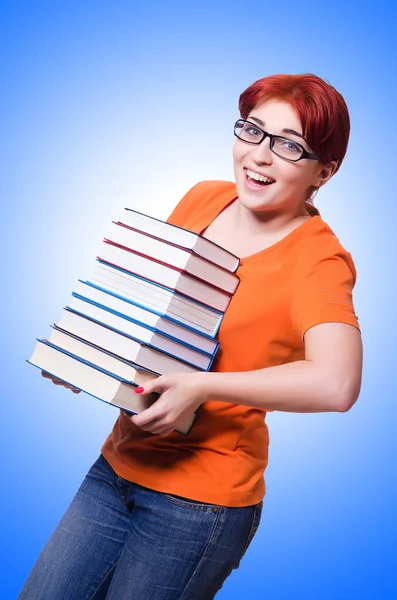 Girl student with books — Stock Photo, Image