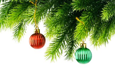 Noel süslemeleri beyazların üzerinde izole.