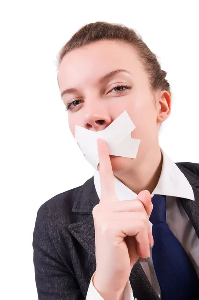 Woman in censorship concept — Stock Photo, Image