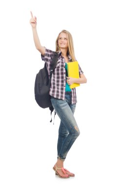 Beyaz tenli genç öğrenci.