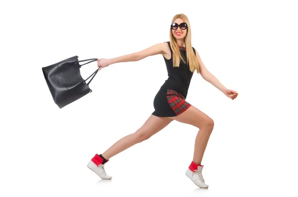Donna con borsa nel concetto di moda — Foto Stock